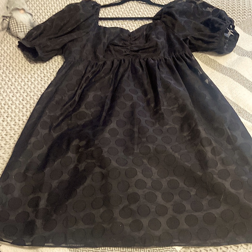 Black polka dot baby doll dress M/L